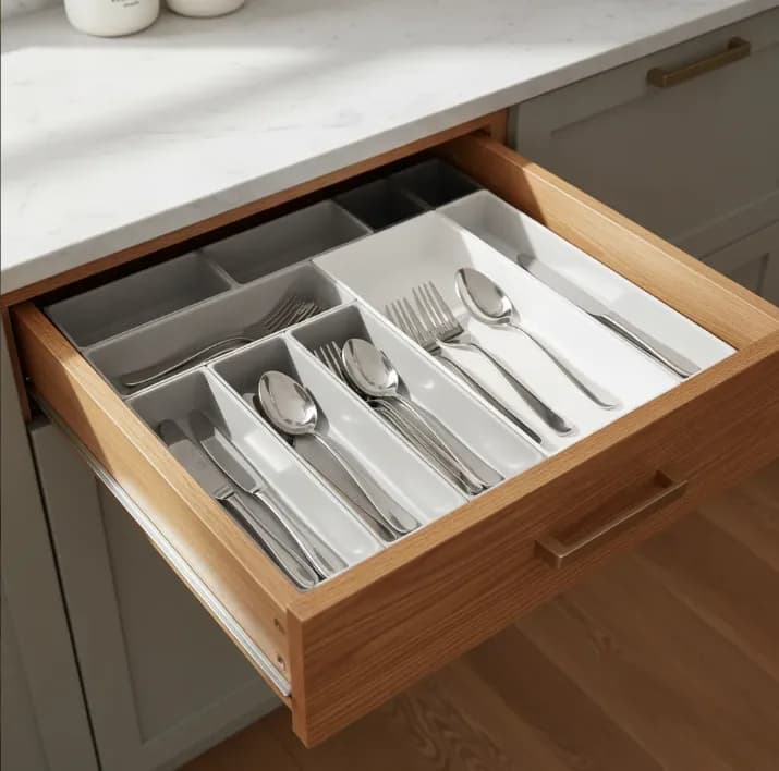 Organizador Modular De Cajones Multiuso Cocina Y Cubiertos