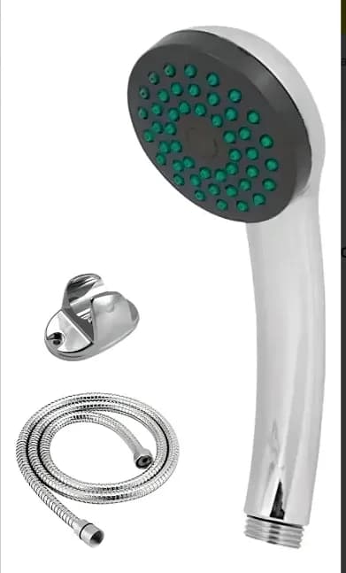 Duchador De Mano Cromado Lluvia Soporte Y Flexible 1m Plateado