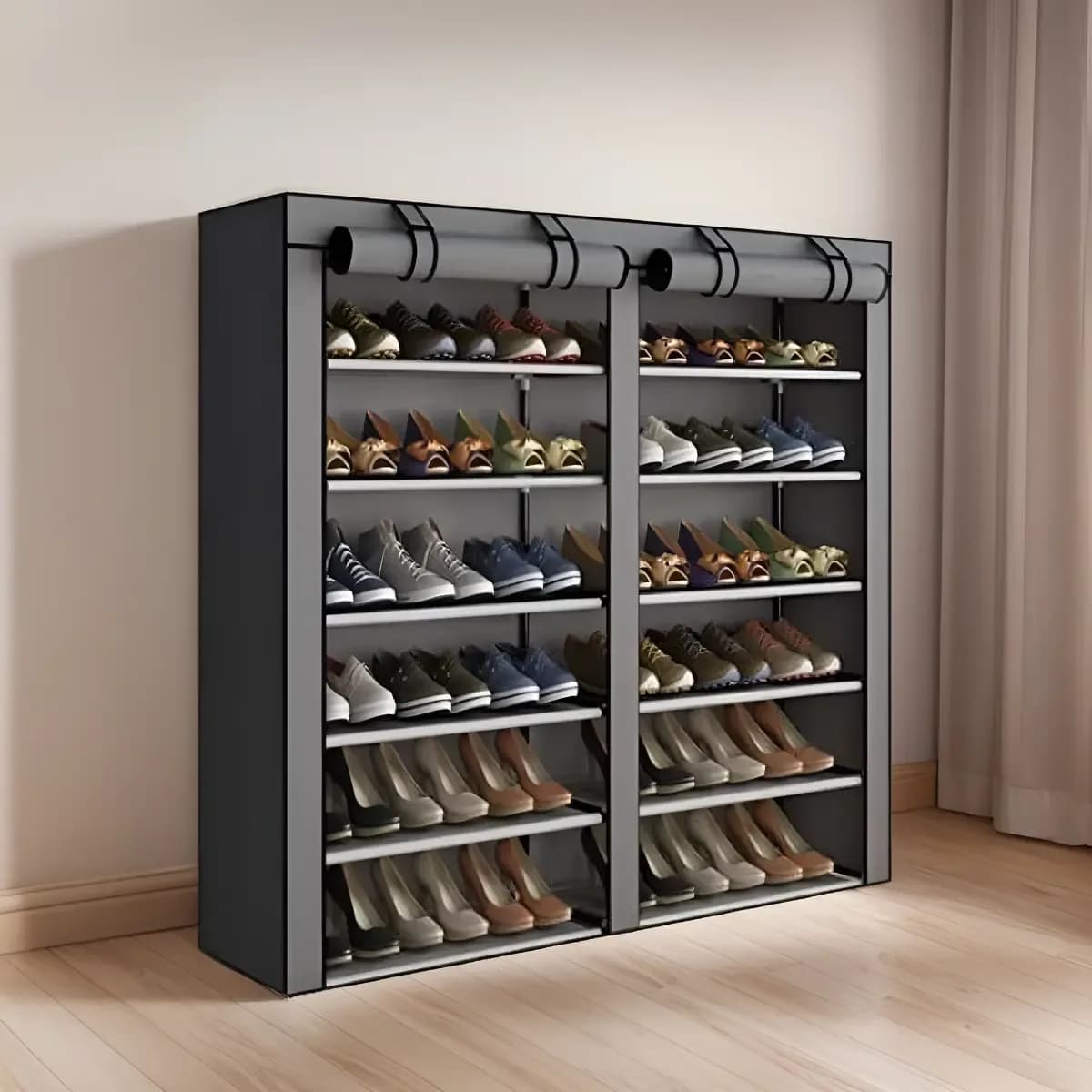 Zapatero Organizador Ordenador De Calzado 12 Niveles Waggs Color Gris