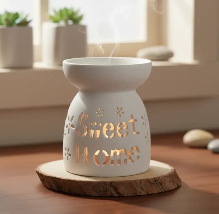 Hornito Hornillo Ceramica Portavela Escencia Corazon